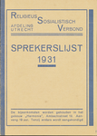 711687 'Sprekerslijst 1931', met de sprekers tijdens de bijeenkomsten van het Religieus Sosialistisch Verbond, ...
